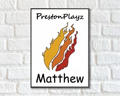 Personalised PrestonPlayz A4 Art Print Gamer Poster Gift Minecraft Roblox Kids • £4.89