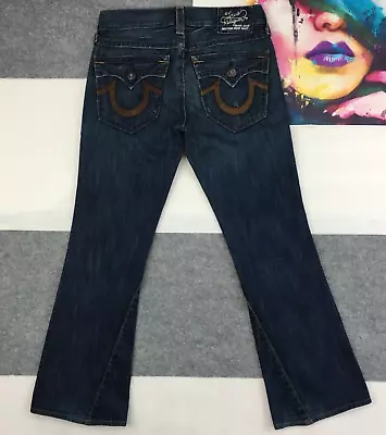 True Religion Mens Jeans Size 30x31 Bootcut Low Rise Flare Bottom Dark Wash Blue • $49.95