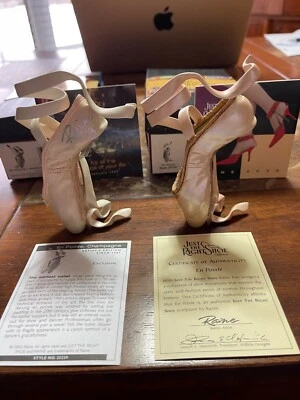 $40 • Buy JUST THE RIGHT SHOE - EN POINTE & ENPOINTE CHAMPAGNE (Signed) Ballet Shoes