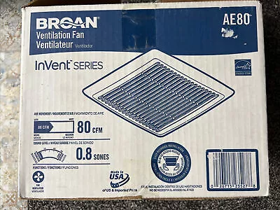 Broan AE80 Ventilation Fan InVent Series 80 CFM .8 Sones Energy Star • $56