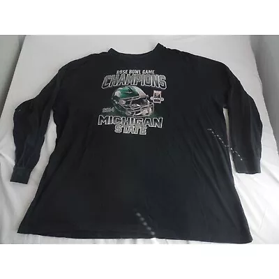 NCAA Tshirt Men Sz 4 XLT Tall Michigan State Rose Bowl 2014 Champions Sportswear • $14.99