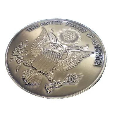 2 1/2  Military Service Medallion United States Seal Flag Case Dash Plaque Gold • $7.64