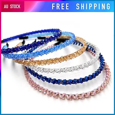 $6.95 • Buy Women Girls Headband Bling Gem Crystal Rhinestone Hair Accessories Band Party