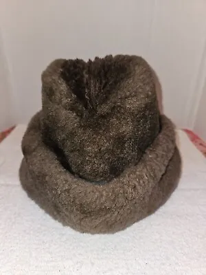 Vintage LL Bean Shearling  Ear Flap Brown Medium Hat Mouton Lamb • $39.99