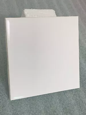 New Vintage Huntington Co White Ceramic Tile  4 1/4  X 4 1/4  Made In USA Glossy • $7.69