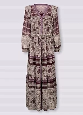 LINEA TESINI @ Kaleidoscope Floral Maxi Dress With Button Detail - 16 • £14.99
