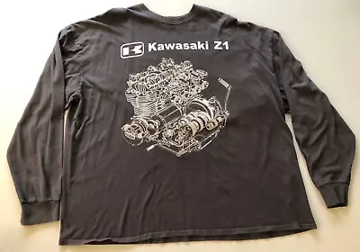 Vintage Kawasaki  Z1 900 Motorcycle T-shirt Black Size 2x Extra Large Xl Xxl • $45