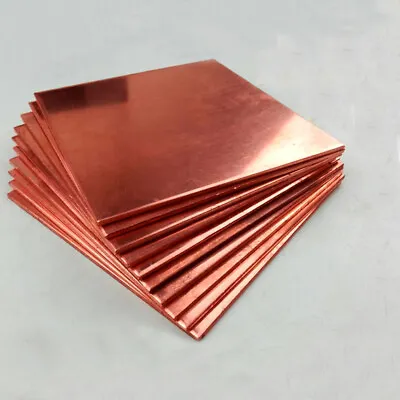 DIY 99.9% Pure Copper Plate 0.8-4mm Thick Metal Sheet Craft Model Material Soft • £9.28