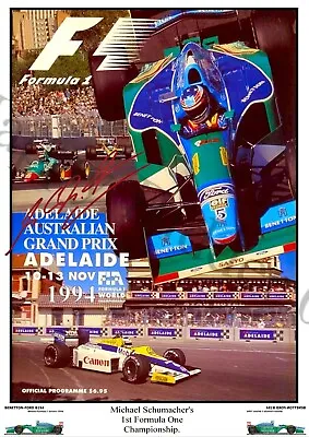 A3 Michael Schumacher's 1st Championship Australian Grand Prix Signed Poster • $24.89