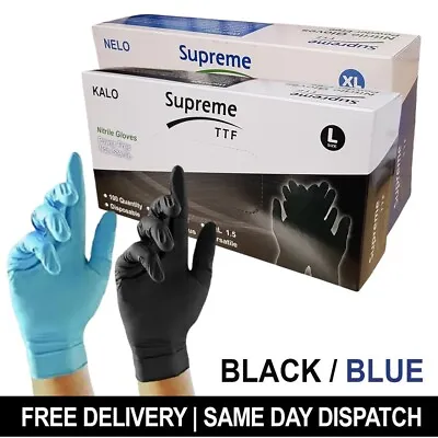 Extra Strong Black Nitrile Powder & Latex Free Disposable Gloves Tattoo Mechanic • £0.99