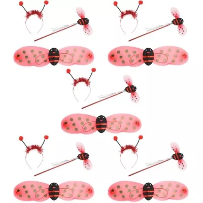 5 Sets Ladybug Costumes For Girls Wings Fairy Wand Child • £22.75