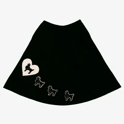 Vtg 1950s Gaylife Felt Poodle Circle Skirt Heart Applique Novelty Print Pink • $220