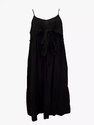 Seed Heritage Black Bow Pure Cotton Summer Maxi Dress Size 14 • $62.99