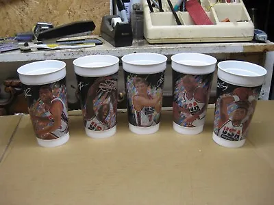 Vintage 1992 McDonalds NBA Olympic Cups (Dream Team) Jordan Bird Magic (5) Cups • $14.53