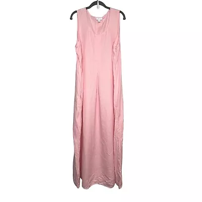 J. Jill Love Linen Pink Maxi Dress Sleeveless Pockets Womens Size XL Tall • $49.95