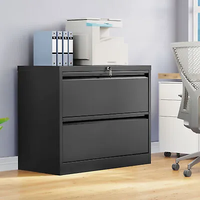 $205.99 • Buy TAUS 2 Drawer Lateral File Cabinet Stainless Steel Filing Storage Cabinet W/Lock