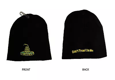 8  Black Gadsden Don't Tread On Me On Back Embroidered Beanie Cap Hat (RAM) • $8.88