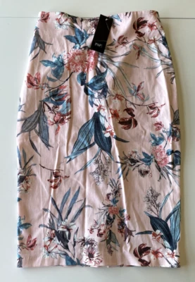 £8.99 • Buy BNWT Pink Floral Tropical Pencil Skirt UK Size 8