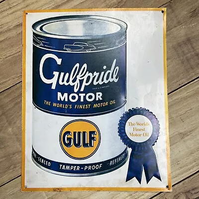 GUFLPRIDE Motor Oil METAL Sign Vintage Man Cave LOGO - EUC! • $15.99