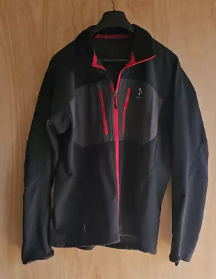 Haglofs Mens Coat Xl X Large Jacket Black With Red Trim Polartec Power Shield • £39.99