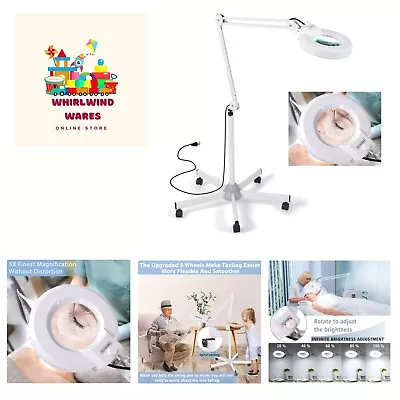 Magnifying Floor Lamp With 5 Wheels Rolling Base For Estheticians - 1500 Lum... • $148.99