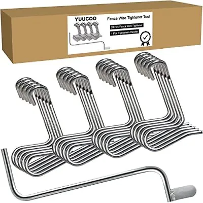 20 Pcs Fence Wire Tightener Tool With Tighteners Handle Stainless Steel Barbed • $29.60