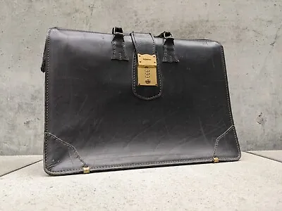 SCHLESINGER Leather Doctor Lawyer Professional BELTING Black Briefcase • $65