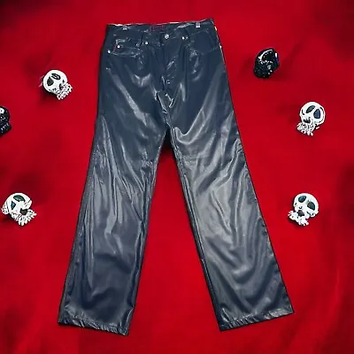 Tripp NYC Black PVC Vinyl Shiny Pants Mens Size 32x31.5 Style# VM334M Goth Punk • $54.99