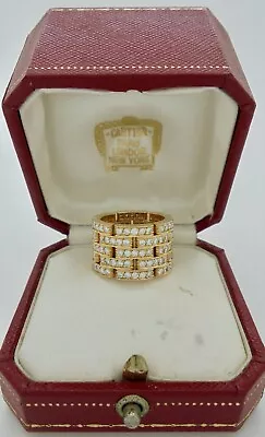 Authentic Vintage Cartier Maillon Panthère Diamond 18k Yellow Gold Band Ring 52* • $18950