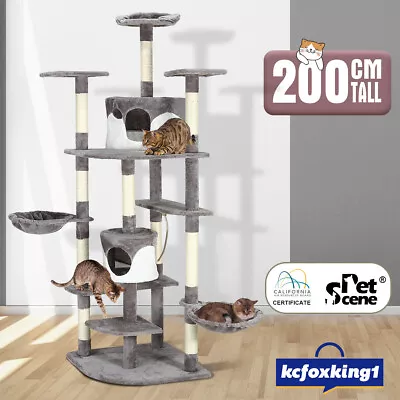 8 Levels Petscene 200cm Large Cat Scratching Post Tree Home Cat Tower W/ Perches • $149.55