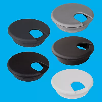 4x 65mm Computer Desk Table Grommet Cable Tidy Outlet Wire Hole Surface Cover • £8.99