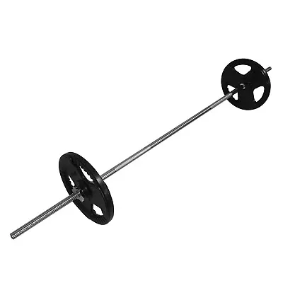 28kg Ez Grip Cast Iron Barbell Weight Set - 180cm Bar + 20kg Iron Weight Plates • $115.03