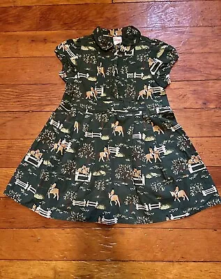 Gymboree Equestrian Club Forest Green Girls Horse Dress 3 3T • $23.99