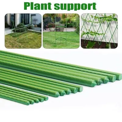 Garden Stakes Gardening Pillar Plastic Coated Steel Pipe Climbing Plants Support • £26.30
