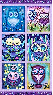Hootie Patootie - Owl Patches 24  Panel By Jeremiah Ketner - 100% Cotton • £10.59