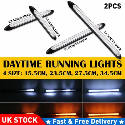 2X Sequential LED Strip Turn Signal Indicator Lamp Car DRL Daytime Running Light • £16.49