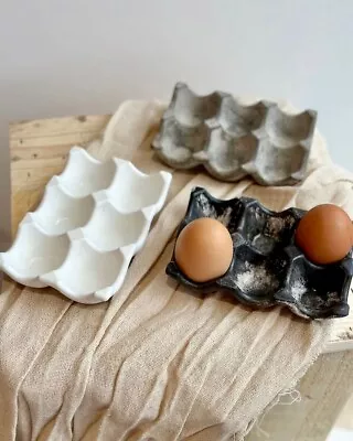 Concrete Egg Holder Concrete Egg Tray Egg Storage 6 Eggs Kitchen Accessories • £17.50