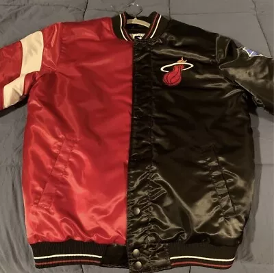 Miami Heat Starter 75th Anniversary Leader Color Block Satin Full-Snap Jacket • $80