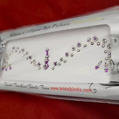 $18.95 • Buy Seductive Purple Bridal Bindi Set Forehead Makeup Decoration.