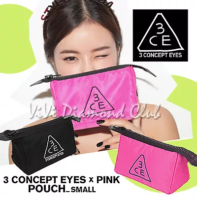 Korean STYLENANDA 3CE 3 CONCEPT EYES X PINK Makeup Pouch Bag SMALL**US SELLER** • $16.95