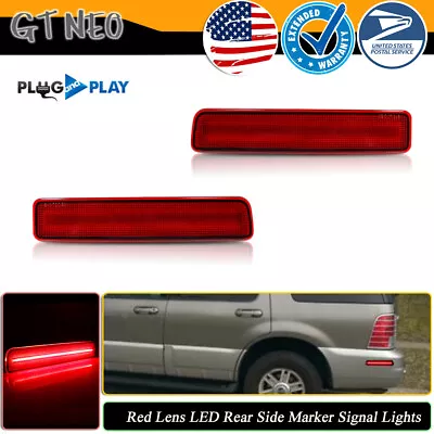 For 02-10 Mercury Mountaineer Red LED Rear Bumper Fender Side Marker Light Lamps • $32.99