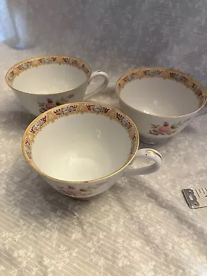 3 Vintage Tea Cups. Cherry China. Made In Occupied Japan. Flowers Outside. Insid • $15