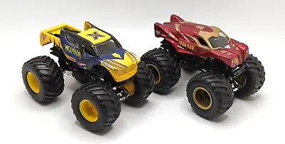 Lot Of 2 Hot Wheels Marvel Monster Jam 1/64 Monster Trucks Wolverine & Iron Man • $9.99