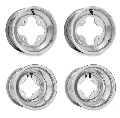 Dwt Polished A5 10  Front 10  Rear Wheels Rims Yamaha Yfz450 Banshee Raptor 700 • $369.95