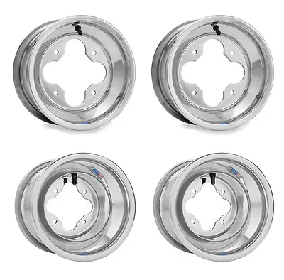 DWT Polished Rolled Lip Front 10  And Rear 9  Wheels Rims YFZ450 Raptor Banshee • $349.95