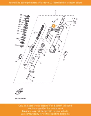 YAMAHA Under Bracket Comp 5ME-F3340-10 OEM YQ50 YQ100 • £148.20