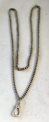 Vintage Antique Sterling Silver Ladies  24 Inch Watch Chain & Swivel - Free Ship • $167.50