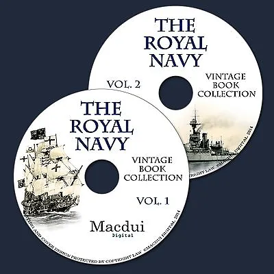 The Royal Navy Vintage Books Collection 210 PDF E-Books On 2 DVD’s ShipsMedals • £9.99