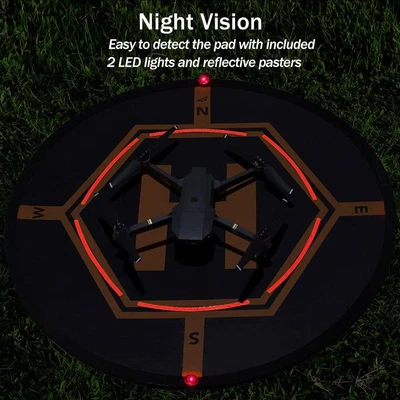 $55.15 • Buy AURTEC Universal Drone Landing Pad 32 Inch With LED Lights Waterproof Helipad