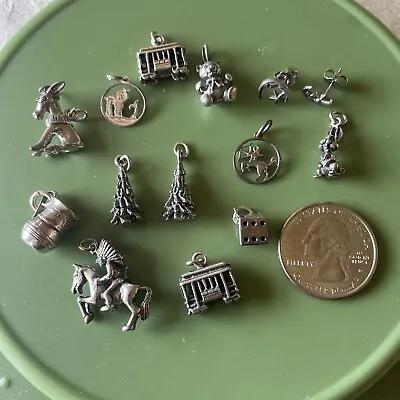 14 Vintage Miniature .925 Silver Charm Lot. See Photos. 28 Grams. • $28.99